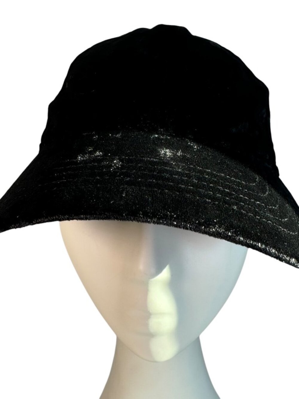 Black Crushed Velvet Cap Hat Women's Goth Punk Emo Grunge Metal Alternative Club